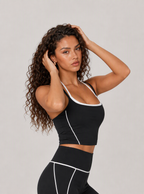 Avrane The Cassia Back-Cutout Top - women's high-neck back-cutout cropped tank