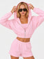 Avrane The Sienna Three-Piece Set - women's stretch three-piece athleisure set with bandeau top, sweatshirt and pants