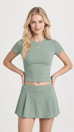 Avrane Hallie Crew Neck Crop Tee