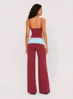 Avrane The Tessa Padded Color-Block Set - women's padded faux-layer color-block stretch set in red blue, blue yellow, navy red, black yellow, navy yellow