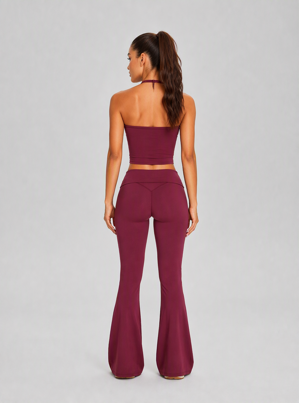 Avrane The Amandine Deep-V Halter Cami Top - women's open-back longline cami
