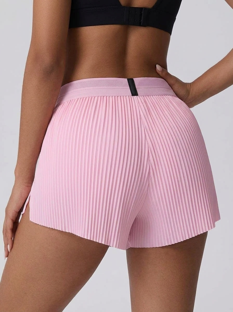 Avrane The Greer Pleated Liner Bottom - women's side-split shorts with built-in liner