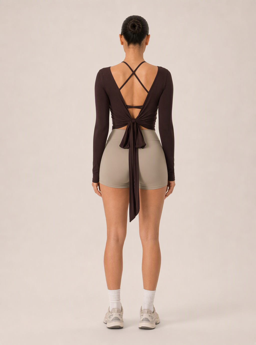 Avrane The Saskia Wrap-Tie Top - women's ribbed long-sleeve wrap-tie crop top