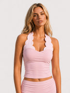 Avrane The Selene Scalloped Halter Top