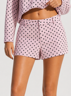 Avrane The Sabine Polka-Dot Tailored Bottom - women's high-rise polka-dot shorts