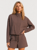 Avrane The Adriana Polka-Dot Zip Top