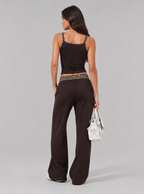 Avrane The Elara Textured Stretch Knit Set - women's textured stretch-knit coordinated set in brown