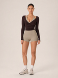 Avrane The Saskia Wrap-Tie Top - women's ribbed long-sleeve wrap-tie crop top