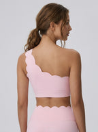 Avrane The Veda Scalloped One-Shoulder Top - women's asymmetric longline crop top