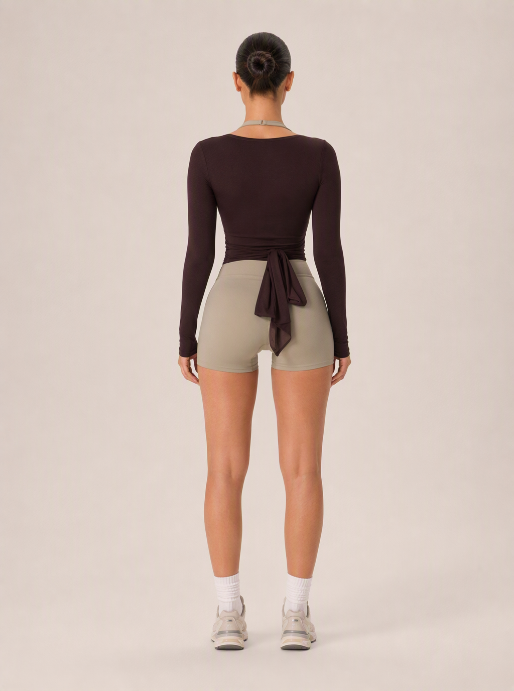 Avrane The Saskia Wrap-Tie Top - women's ribbed long-sleeve wrap-tie crop top