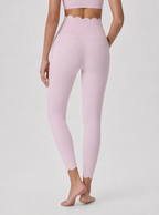 Avrane The Noemi Scalloped Ankle Bottom - women's high-rise scalloped leggings
