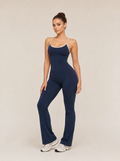 Avrane The Coralie Piped Open-Back Jumpsuit Set - women's contrast-trim flared jumpsuit