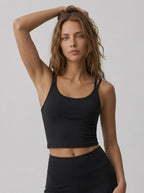 Avrane The Isolde Double-Strap Cami Top - women's fitted scoop-neck crop cami