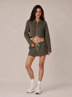 Avrane The Verity Drawcord Outerwear - women's cropped zip jacket with contrast drawcord hem