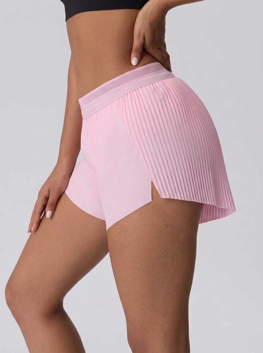 Avrane The Greer Pleated Liner Bottom - women's side-split shorts with built-in liner