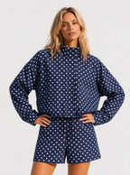 Avrane The Adriana Polka-Dot Zip Top