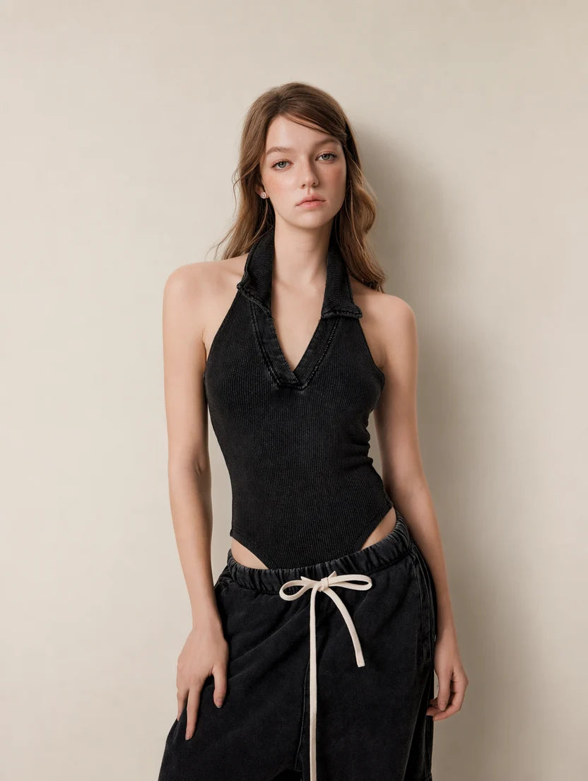 Avrane Polly Halter Bodysuit Top Main image