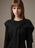 Avrane Wynn Knit Tie Shoulder Shrug
