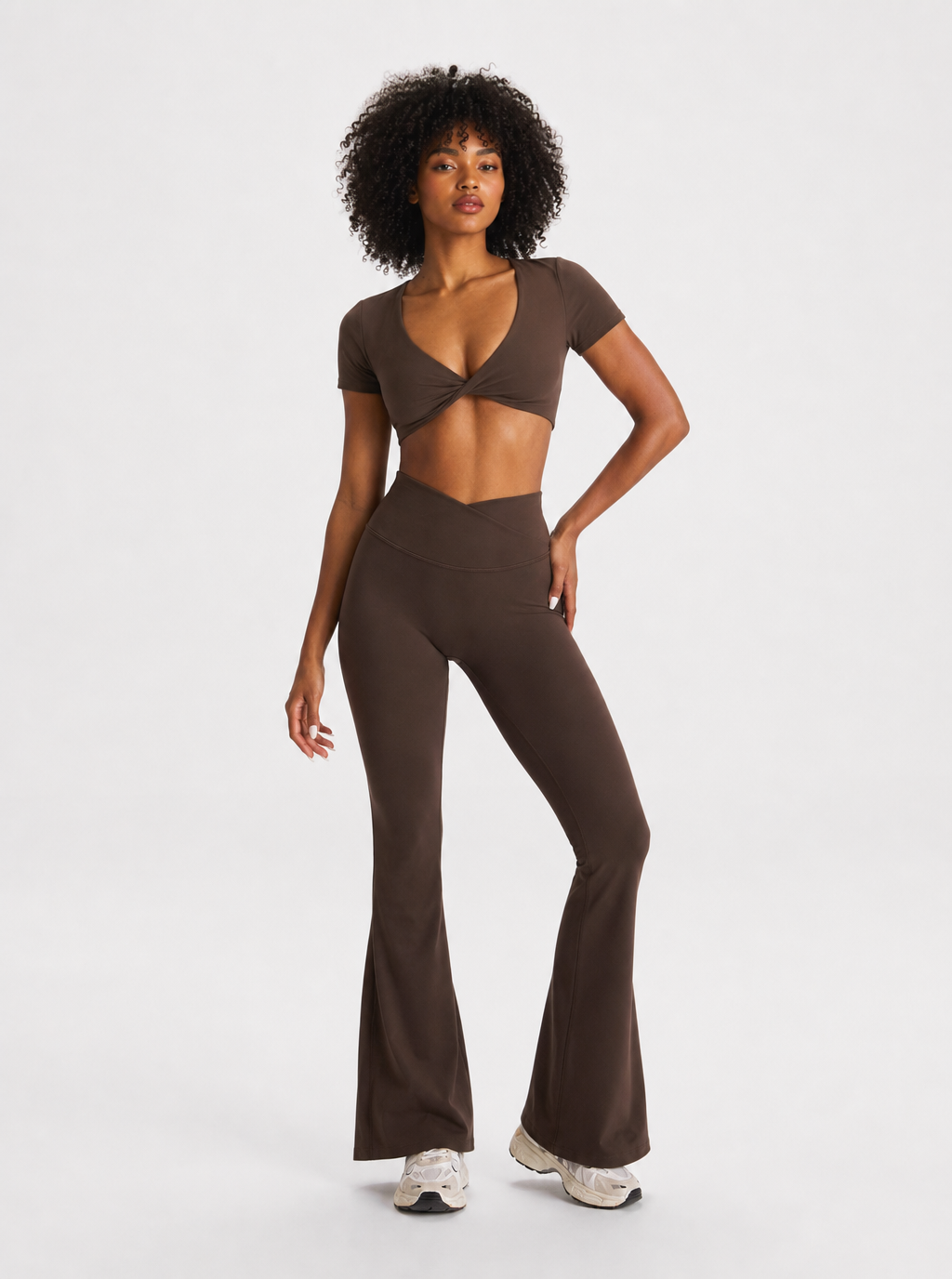 Avrane The Odelia Twist-Front Top - women's twist-front V-neck cropped tee
