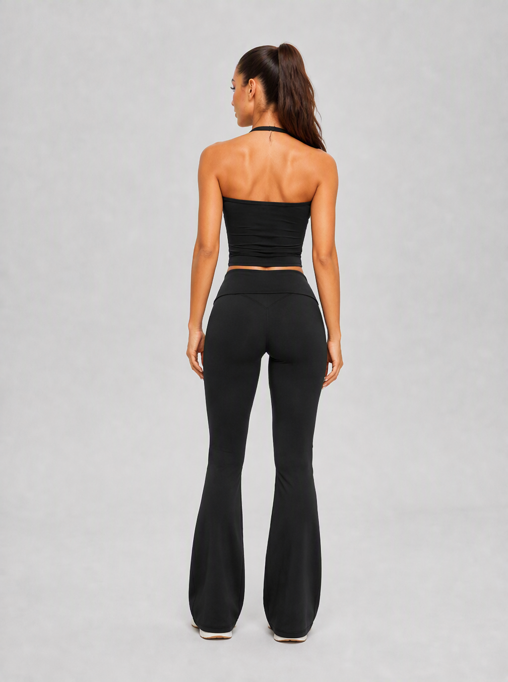 Avrane The Amandine Deep-V Halter Cami Top - women's open-back longline cami
