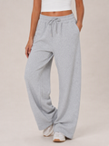 Avrane The Leonie Jacquard Wide-Leg Pant - women's textured drawstring lounge pant