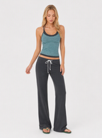 Avrane The Delphine Layered Stripe Set - women's layered striped cami and wide-leg pant set in blue green