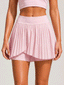 Avrane Maisie Pleated Skort - women's asymmetrical layered pleated tennis skort in pink
