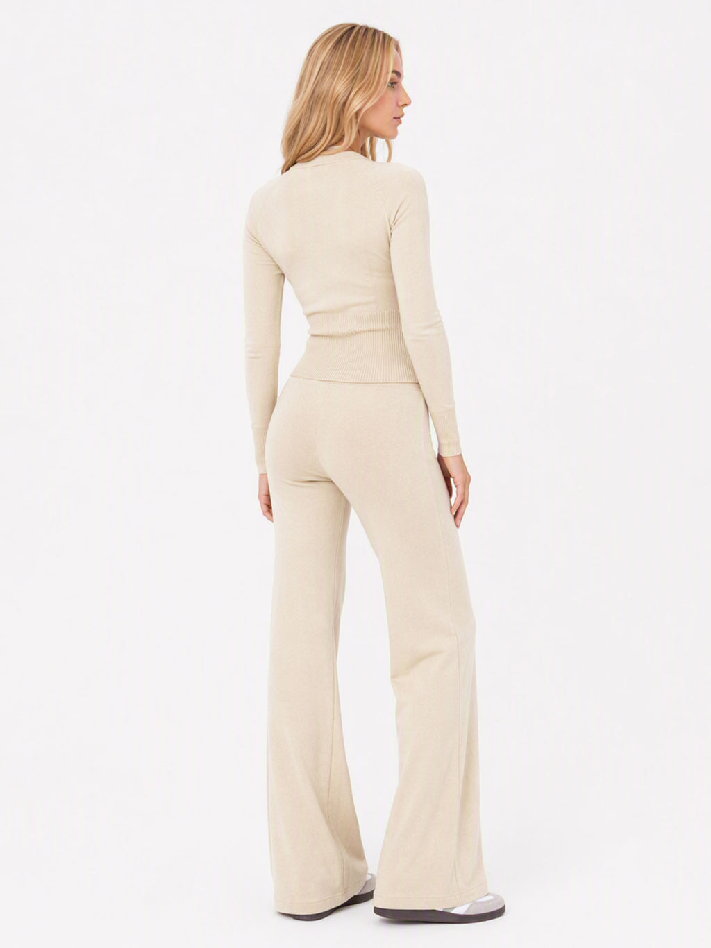 Avrane The Margot Cotton-Blend Lounge Set - women's soft stretch cotton-blend lounge set in apricot, navy, gray, coffee, pink, black