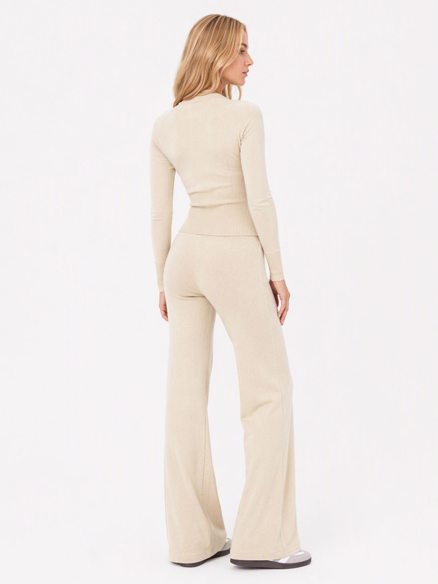 Avrane The Margot Cotton-Blend Lounge Set - women's soft stretch cotton-blend lounge set in apricot, navy, gray, coffee, pink, black