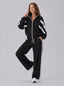 Avrane The Linnea Striped Wide-Leg Set - women's zip jacket and contrast-stripe pants