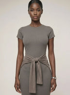 Avrane Wynn Knit Tie Shoulder Shrug