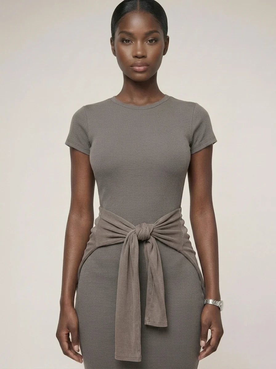 Avrane Wynn Knit Tie Shoulder Shrug
