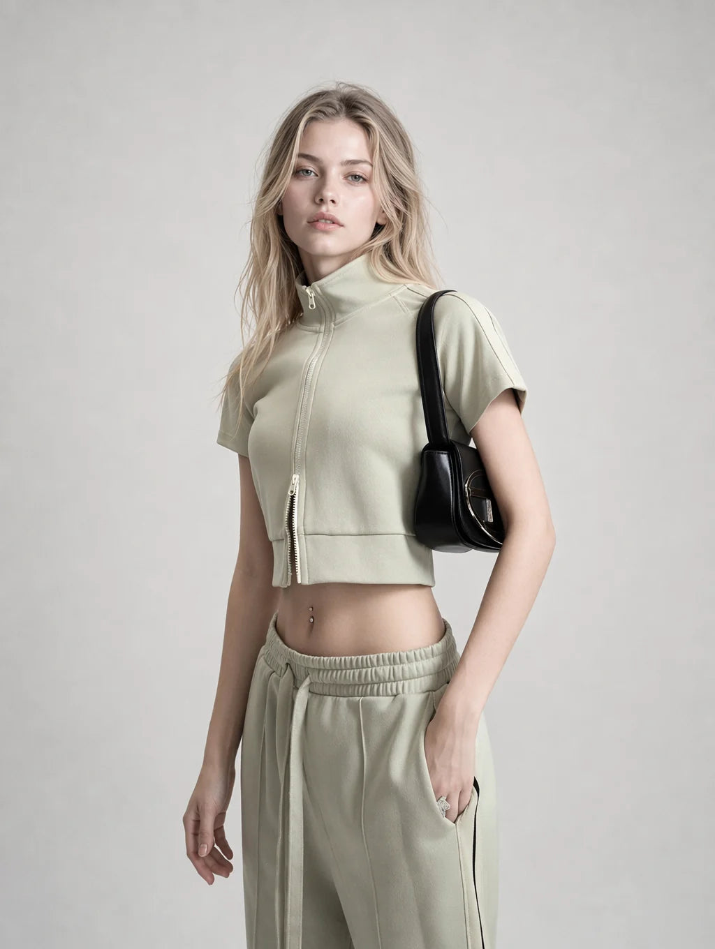 Avrane Rylee Short Sleeve Zip Jacket Top