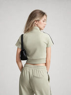 Avrane Rylee Short Sleeve Zip Jacket Top