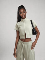 Avrane Rylee Short Sleeve Zip Jacket Top